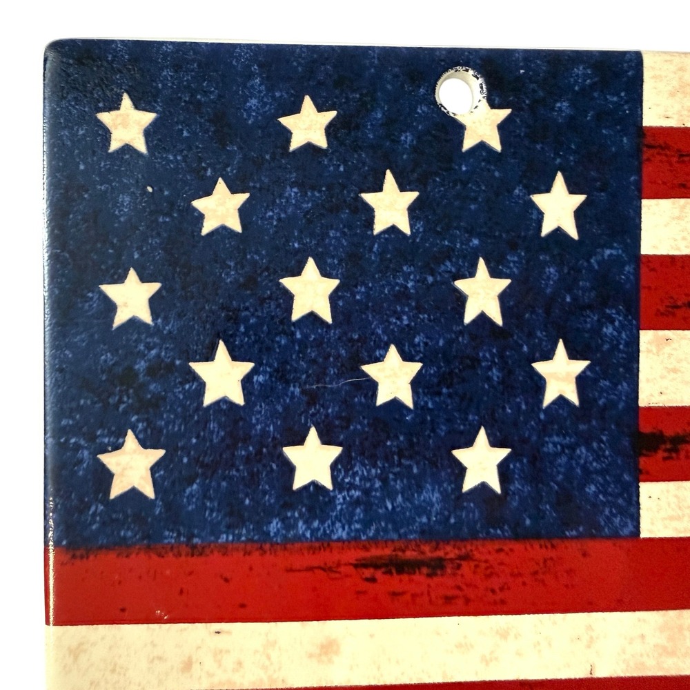 Vtg Spirit of the Flag American Ceramic Trivet Brandon House 1998 8.5 H x 7 in W - Picture 2 of 11